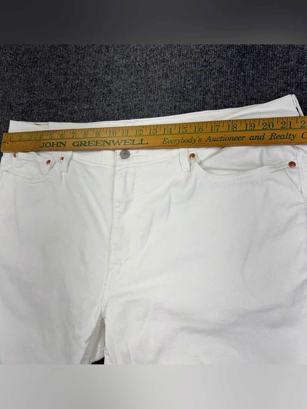 Levi Strauss 541 Straight Leg Mens White Denim Jeans 40x32 Solid Classic Levis